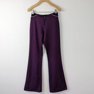 Women's Moda International Purple Flare Lounge Pants with Contrast Trim Size XS
